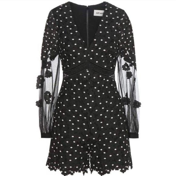 Self-Portrait Pants - Host Pick!🎉Self-Portrait NWT Daisy Dot Guipure Lace Romper